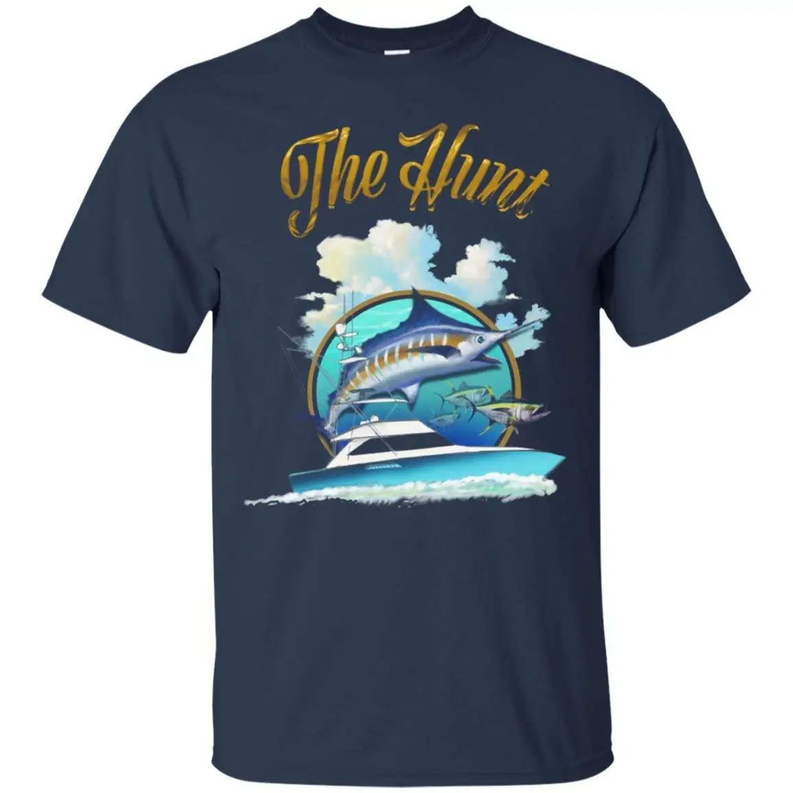 

Charter Fishing The Hunt Best Gifts Tee T-Shirt for Men T shirt O-Neck Summer Personality Fashion Men T-Shirts