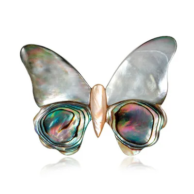Butterfly Funmor бабочка натуральных брошь в форме морской раковины насекомых Для женщин Для мужчин вечерние сборные аксесуары платье корсаж булавки для мамы подарки Bijoux(украшения своими руками - Окраска металла: Butterfly