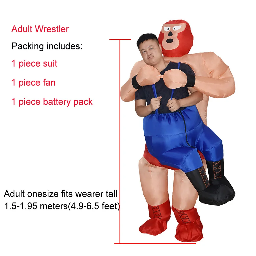 Adult Wrestler JYZCOS надувной костюм Грим жнец костюмы на Хэллоуин для женщин и мужчин Детский карнавальный костюм - Цвет: Adult Wrestler