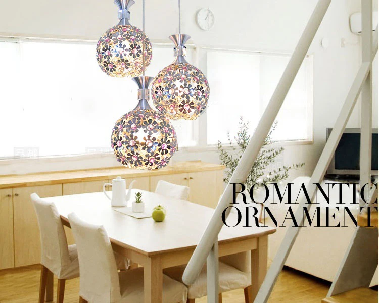 

IWHD Sing Heads Pendant Lamp Moddern Fashion Crystal Led Hanging Lights Creative Aluminum Dining Room Kitchen Luminaire