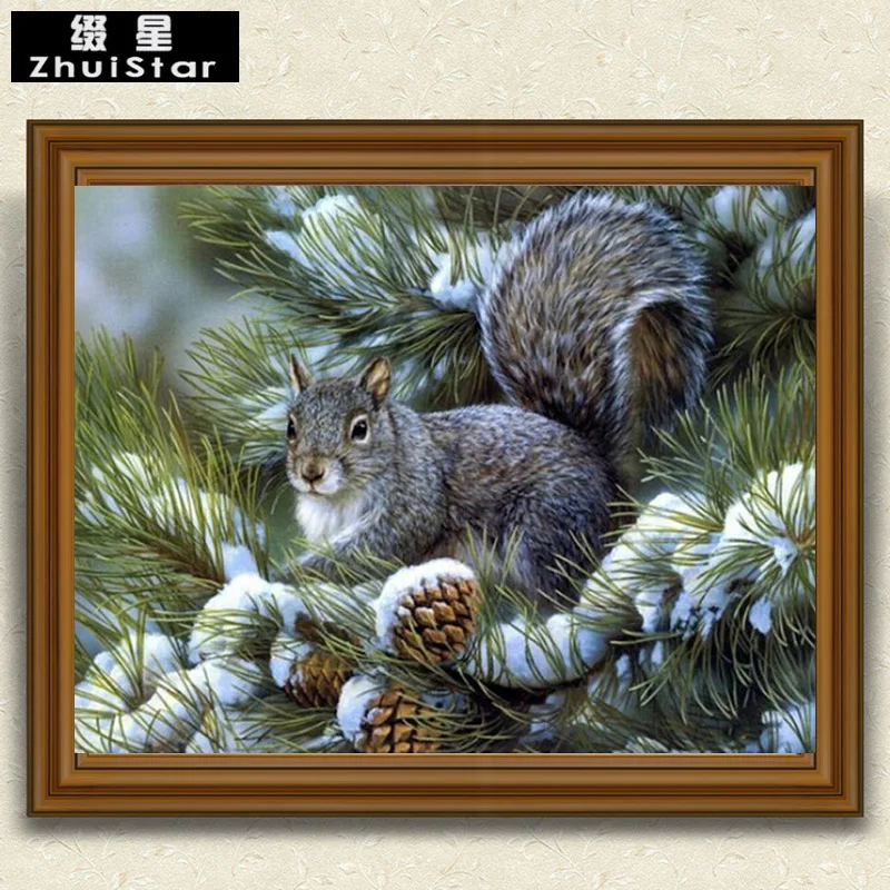 

New 5D DIY Diamond Painting Squirrel Diamond Cross Stitch Cute Animal Full Square Diamond Stick Drill Full Square Home Decor
