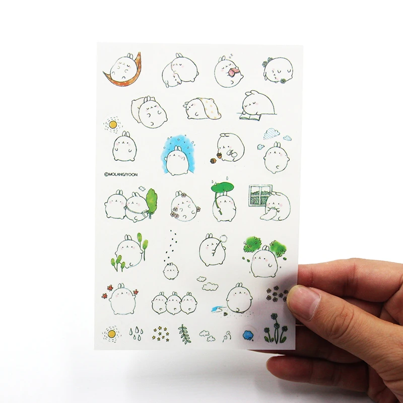 6 шт./лот корейские глупые Meng супер милые декоративные наклейки с толстым