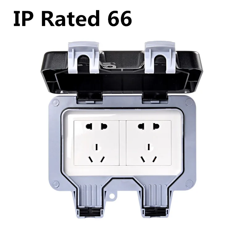 Уличная Водонепроницаемая Пыленепроницаемая настенная розетка IP66 для ванной 10 А