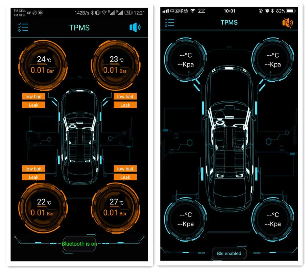 4 шт. беспроводной Bluetooth шин давление мониторинга системы Intelligent Pure BLE TPMS BT 0