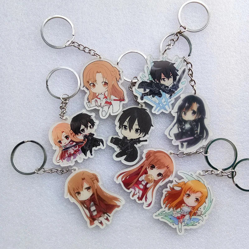 13 шт./компл. аниме брелок меч искусство онлайн Подвески Kirigaya Kazuto Sachi Asuna Doublesdie