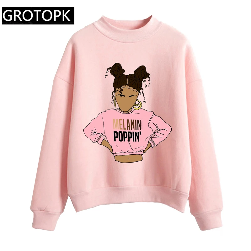 Толстовки с капюшоном Melanin Poppin толстовка принтом в стиле Харадзюку Модный