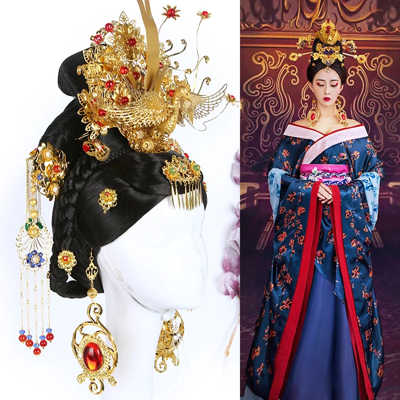 Tang Dynasty Princess Empress Hair wig and Accessories for TV Plat Gong Xin Ji | Ties