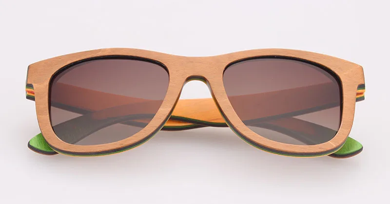 gradient brown lens Коричневые деревянные солнцезащитные очки для скейтборда, женские ретро солнцезащитные очки, мужские роскошные брендовые поляризованные винтажные деревянные очки, Брендовые очки - Цвет линз: gradient brown lens