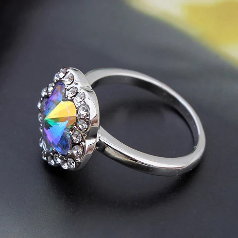 Кристаллы в форме цветов от Swarovski Обручальное кольцо Модные ювелирные изделия