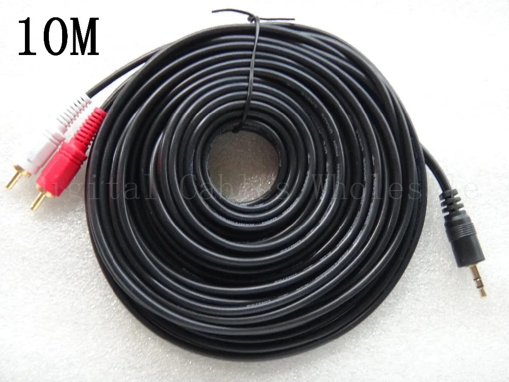 Yellow Knife 10M 3.5 MM Male Jack to AV 2 RCA Stereo Music Audio Cable Cord AUX for Mp3 Pod Phone TV Sound Speakers |