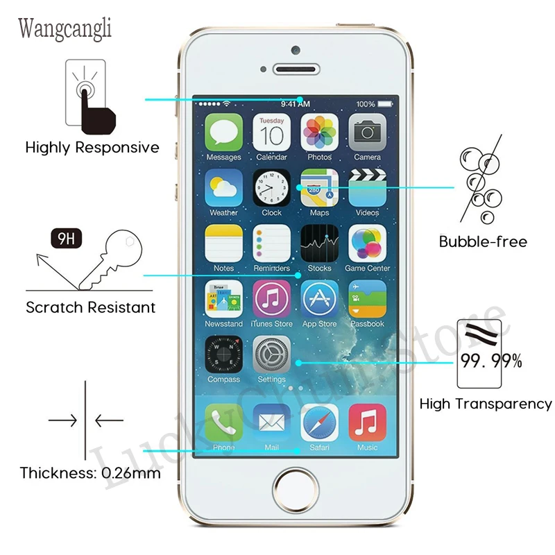 5 шт./партия, Защитное стекло для iphone 5s 5 se, Защитное стекло для экрана iphone 5 se, Защитное стекло для iphone 5 5s se, закаленное стекло