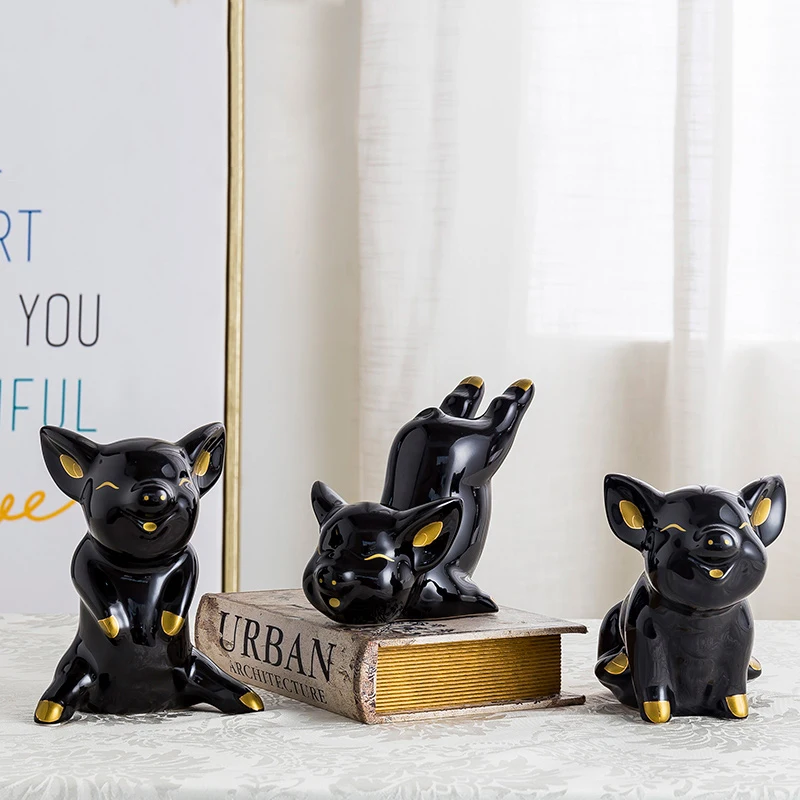

Creative lucky pig decoration ornament modern minimalist living room decoration wine cabinet christmas home decoration crafts