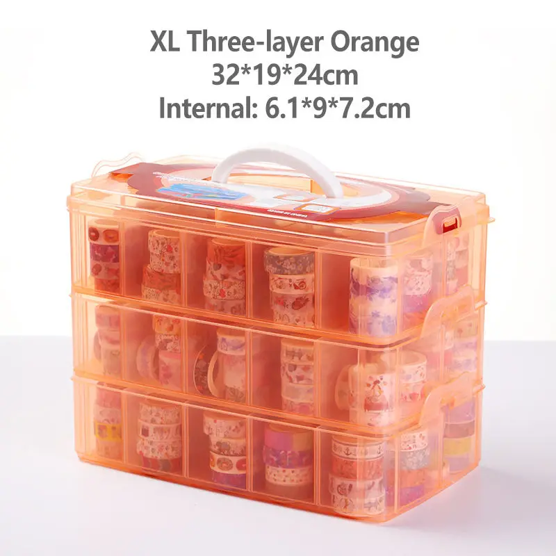 XL Orange Многофункциональный съемный ящик васи ленты для DIY Скрапбукинг хранения коробки Органайзер офис пуля журнал поставок S602 - Цвет: XL Orange