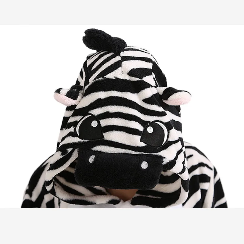животное Зебра onesie пижамы Lounge набор для взрослых унисекс костюм пижама женская