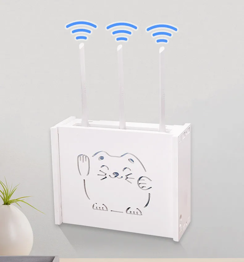Экологичная деревянная пластиковая доска беспроводной Wi-Fi роутер коробка для хранения настенных подвесок стойка для хранения проводов, финишная стойка-Органайзер