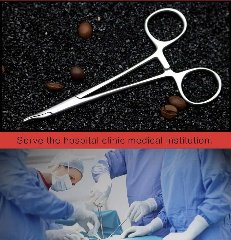 Изогнутые контакты держатель из нержавеющей стали 12,5 см нос иглы держа щипцы, хирургические инструменты и инструменты