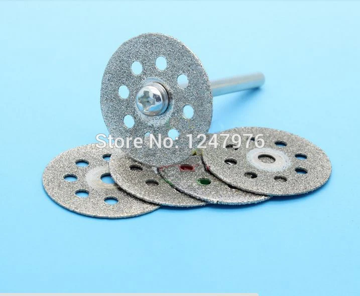 

Free shipping 5pcs 22mm Mini Diamond Cutting Discs Rotary Tools +1pcs Rod