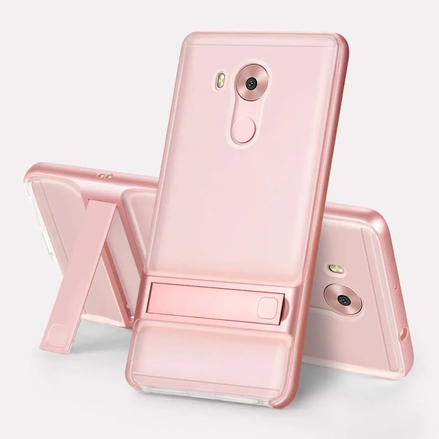 Абсолютно 3D корпус подставки для huawei mate 8 чехол силиконовый 6,0 TPU+ PC 360 Защитный чехол для huawei mate 8 mate 8 - Цвет: Crystal Rose Gold