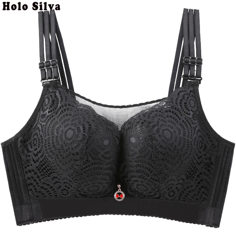 Full cup high quality embroidery floral push up women bra big size 36-52 C D E Coverage sexy fashion ladies underwear | Женская одежда