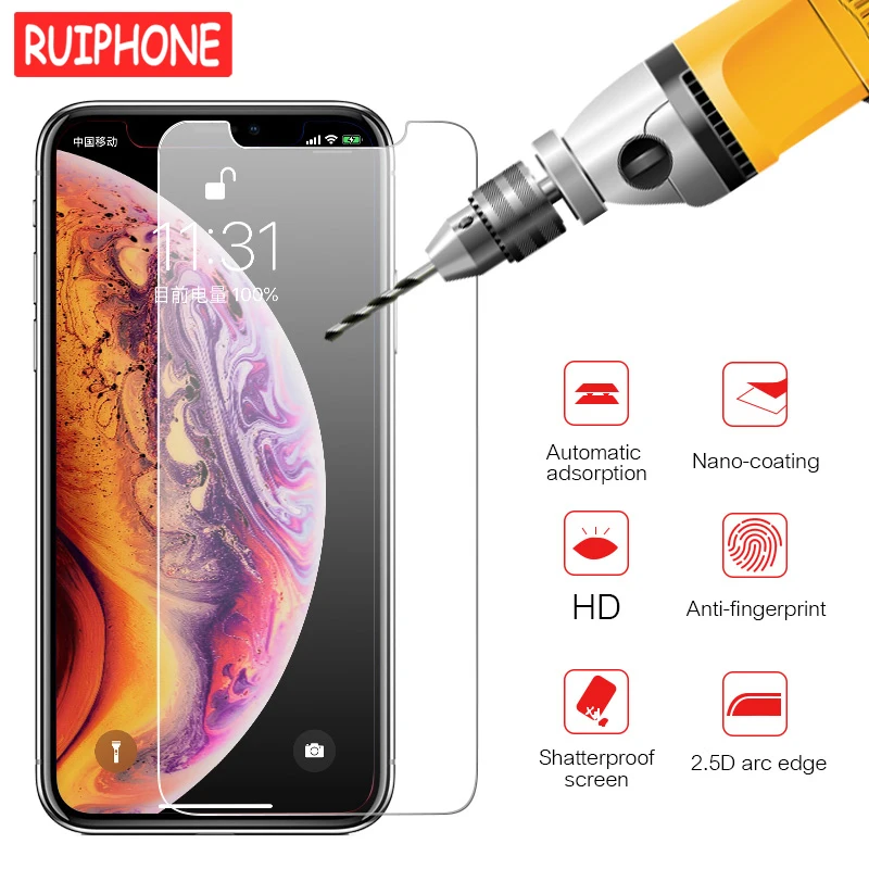 Закаленное стекло 9H для iPhone XS Max XR X 6 6s Plus 5c 5se защита экрана жесткая защитная