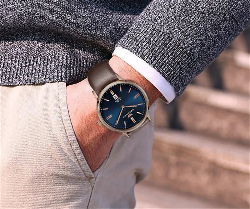 Часы BRIGADA Swiss Bramd для мужчин красивые деловые повседневные синие мужские часы |