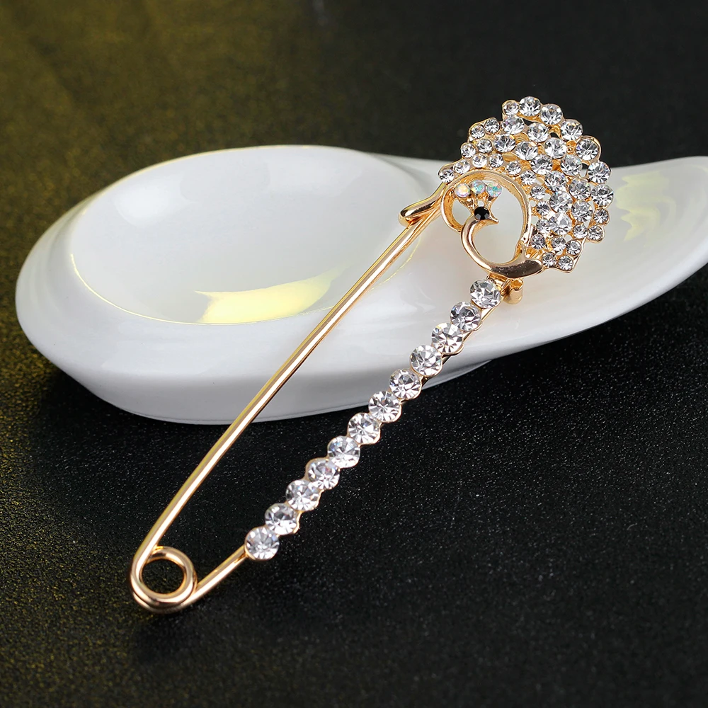 Модные туфли со стразами павлин животных Броши Булавки для Для женщин девочек