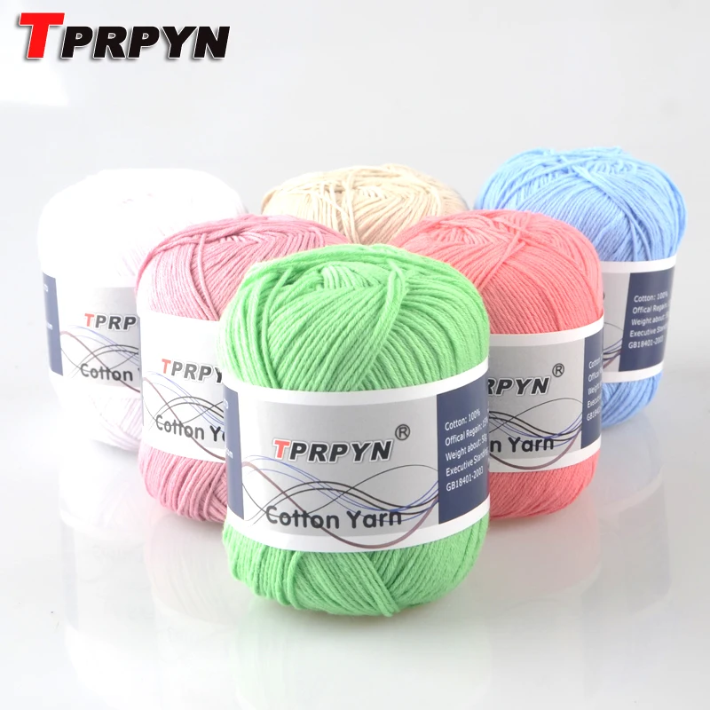 TPRPYN 500 г = 10 шт. 100% хлопок трикотажная пряжа для вязания не скатывается|knitting yarn|crochet