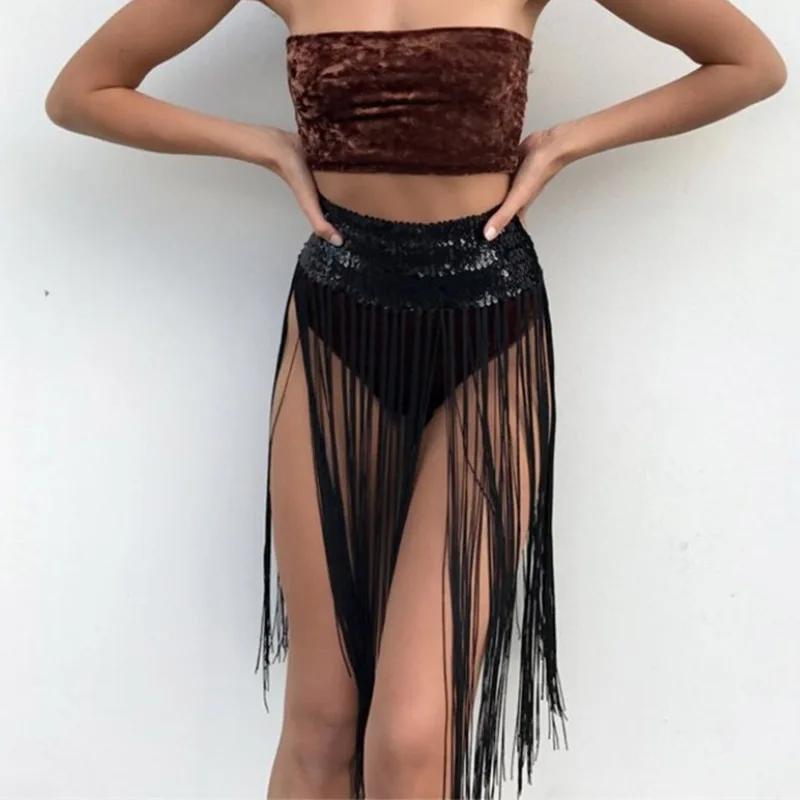 

Jazz Dance Costumes Sexy Sequined Tassel Skirt Pole Dance Costume Lady Nightclub Singer Dj Women Rave Clothes Stage Outfit DT937