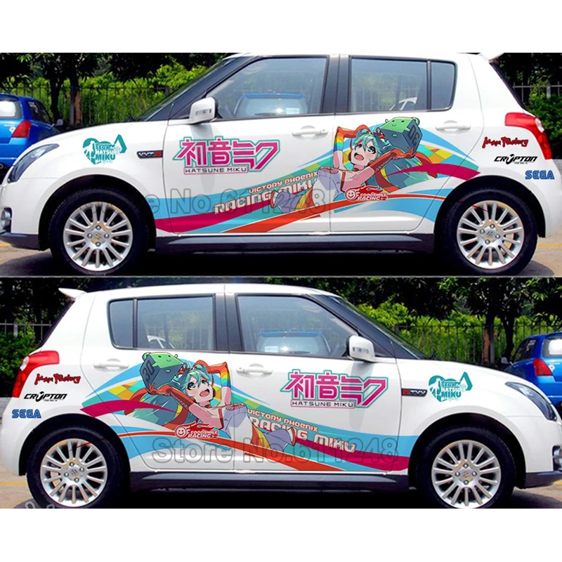 Индивидуальный заказ японская игра-Аниме Itasha наклейки Хацунэ Мику гоночное ралли стикер 3D автомобиля наклейка водонепроницаемый капюшон защитная пленка