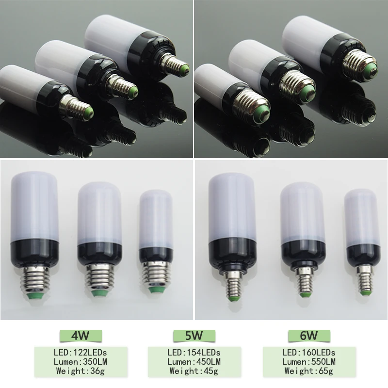 E14 E27 SMD2835 Светодиодная лампа Регулируемая Цветовая температура кукурузная микс 3