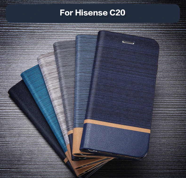 Деловая кожаная сумка для телефона чехол Hisense C20 откидной Чехол-кошелек задняя