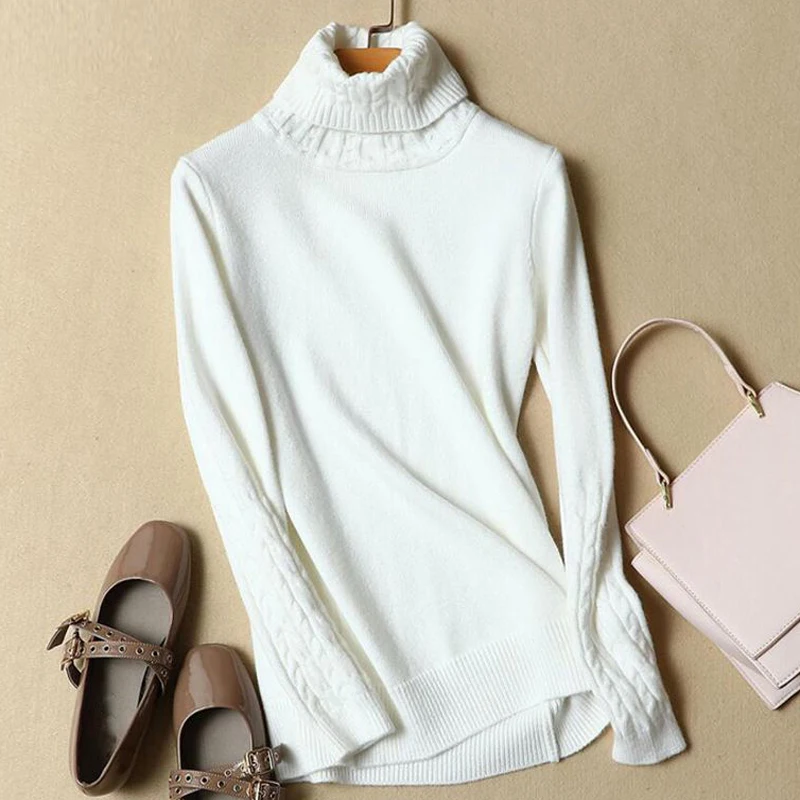 High Quality Turtleneck Sweater Women Winter Thick Pullover Solid Knitted Tops for Autumn Female Warm | Женская одежда