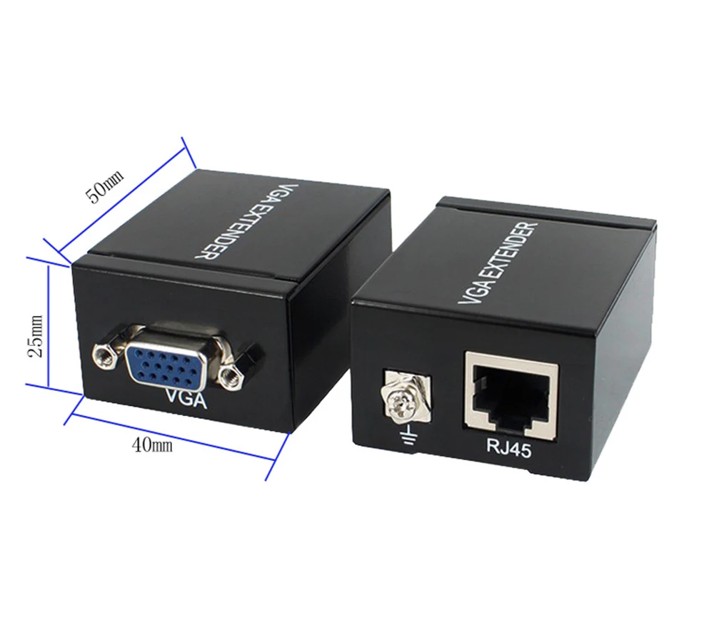 Новый VGA Сетевой удлинитель сигнала отправителя 60 м RJ45 CAT5e/6 передатчик приемник