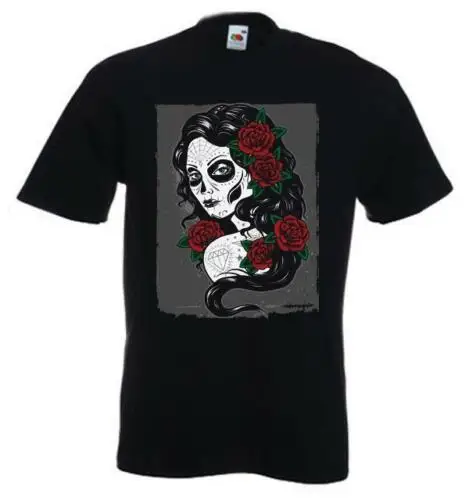 Футболка для девочек с принтом День мертвых татуировок-Dia De Muertos Sugar Skull Marigold 2019
