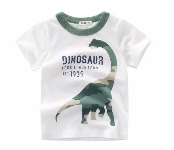 t-shirt 10 Г. Летняя футболка с рисунком динозавра для маленьких мальчиков, детские футболки с изображением Льва для маленьких мальчиков и девочек хлопковые топы с надписями для малышей - Цвет: t-shirt 10
