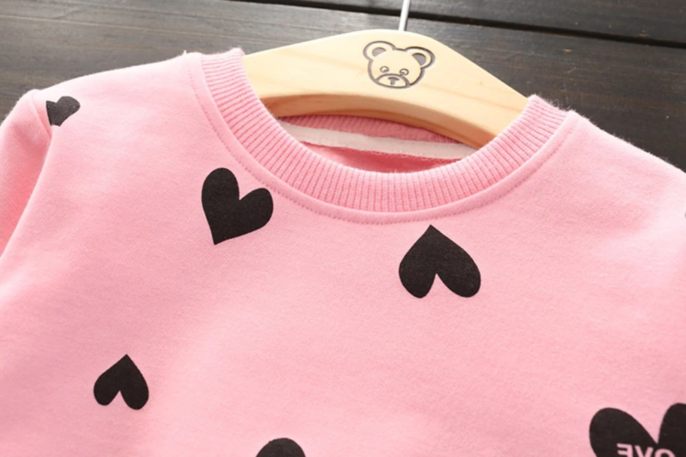 Комплекты одежды для маленьких девочек 2018 осенне зимняя одежда футболка + штаны