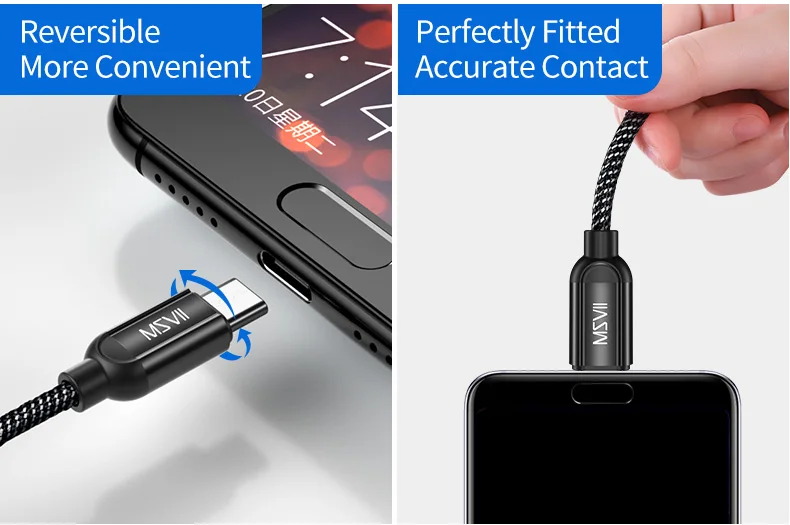 MSVII USB кабель для мобильного телефона type-c USB C кабель для быстрой зарядки для samsung type C USB зарядное устройство для Xiaomi кабель 5 в 2,4 A супер быстрый
