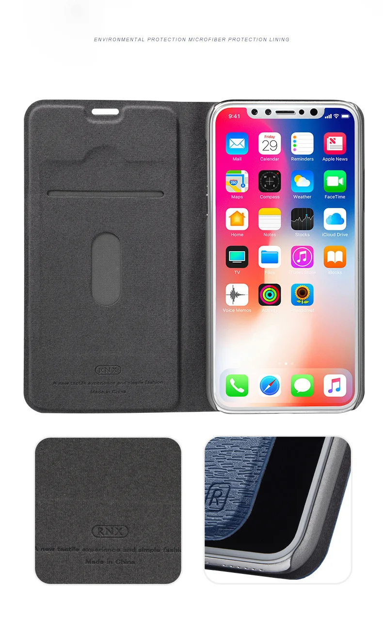 Aikewu для iPhone X чехол iPhone10 Роскошный кожаный чехол-книжка для Apple iPhone X полная защита