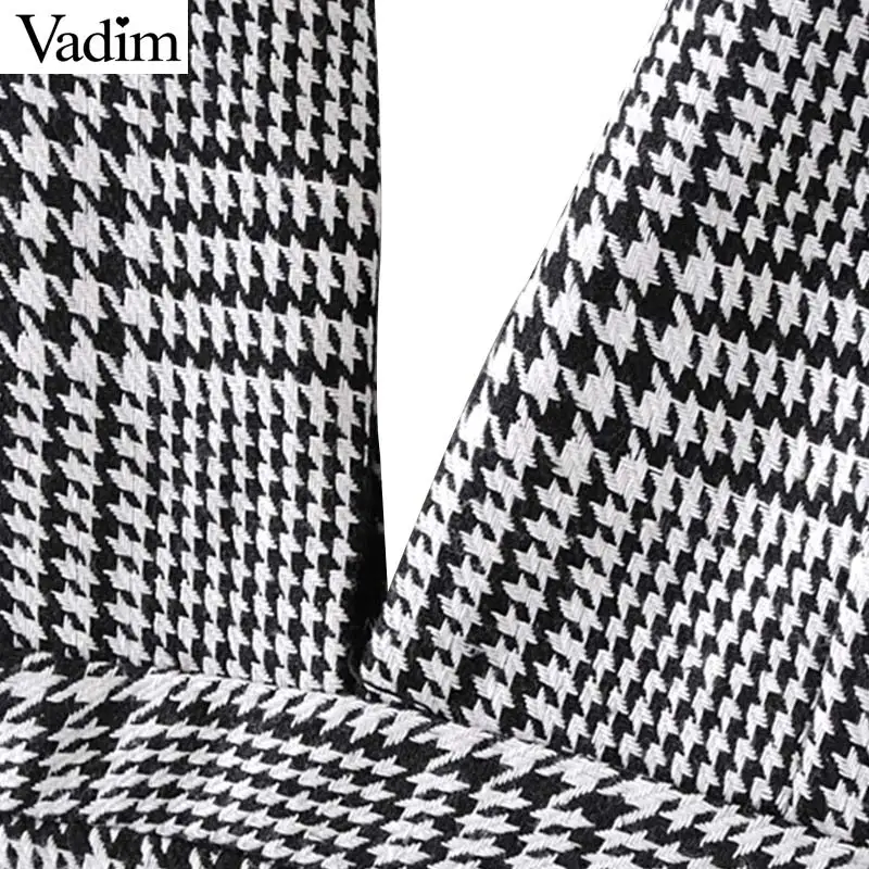 Vadim женское клетчатое мини платье с v образным вырезом и рисунком гусиная лапка