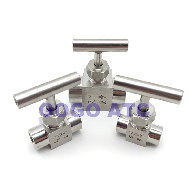 Игольчатый клапан с внутренней резьбой SS304 G1/4 1/8 3/8 1/2 одной ручкой Регулировка