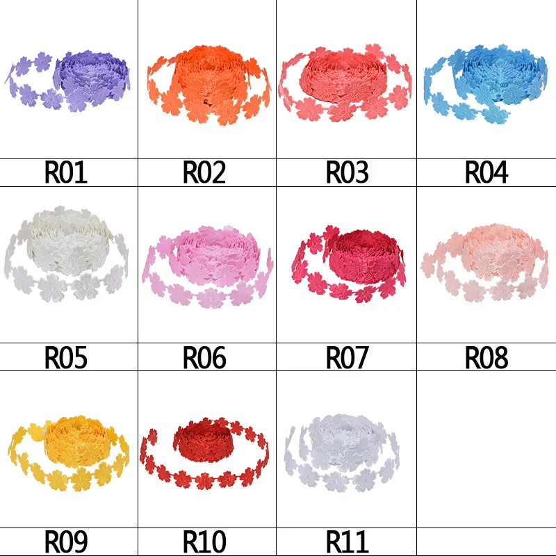 5 ярдов/лот 2 см кружевная лента вишневая вышитая ткань DIY свадебное украшение