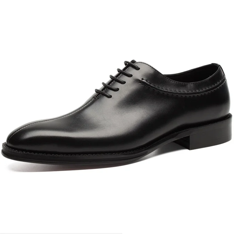 Черные/коричневые туфли ручной работы для мальчиков туфли-оксфорды жениха