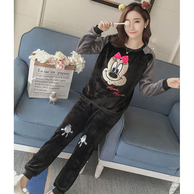 FL059C фланелевые толстые пижамы Para As Mulheres ночное белье Mujer женские Pyama Pijama Feminino Pigiama