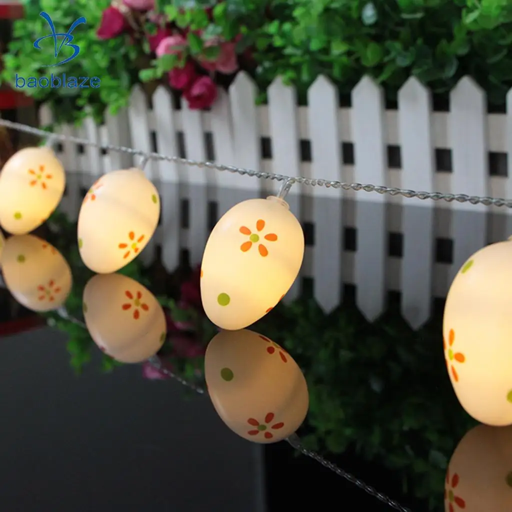 

Baoblaze Cute Easter Egg String Light Party Strip Lamp 10LED Wedding Decor Warm White for Gardens Walls Fences Roofs Trees Boats