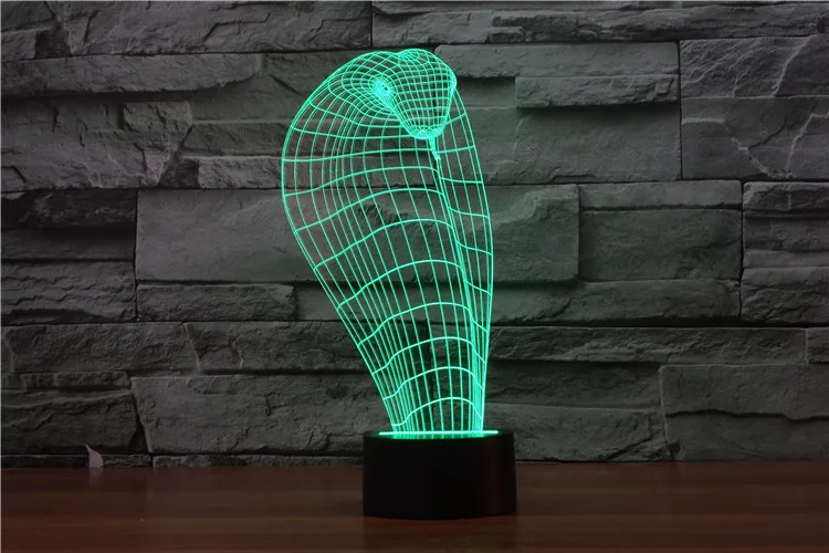 snake 3D лампа ночник семь цветов Животные Многоцветный RGB лампа Рождественский Декор Детские Подарочные игрушки сенсорный пульт дистанционного управления настольная лампа - Испускаемый цвет: snake