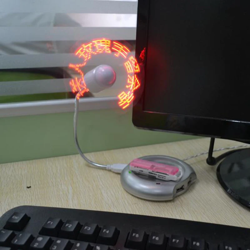 Kebidumei DIY гаджет мини USB вентилятор красный светильник кий программируемый