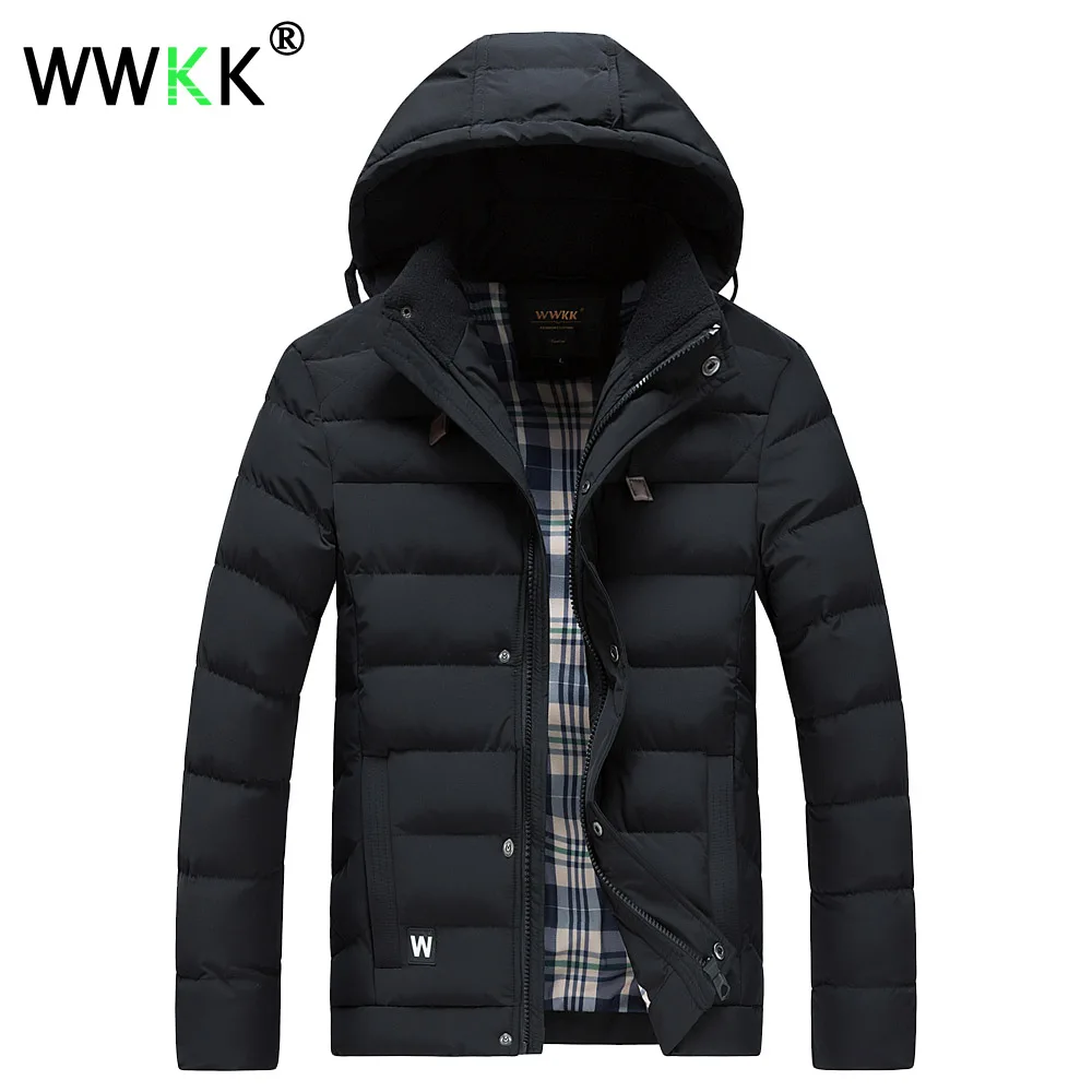 Drk green WWKK, зимняя куртка, теплая парка для мужчин, Тренч, пальто, Мужская одежда, хлопковая подкладка, Аляска, куртка для подростков, ветрозащитная, водонепроницаемая, верхняя одежда - Цвет: Drk green