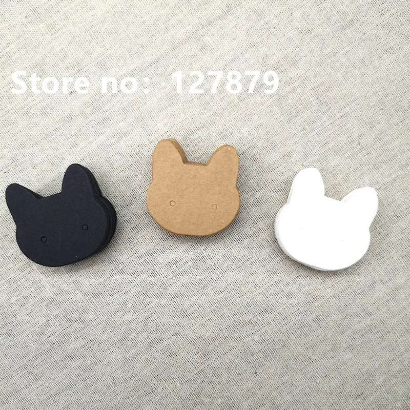 100 шт. 3 5 см DIY кошка черная/белая/крафт бумага ручной работы бирка для сережек