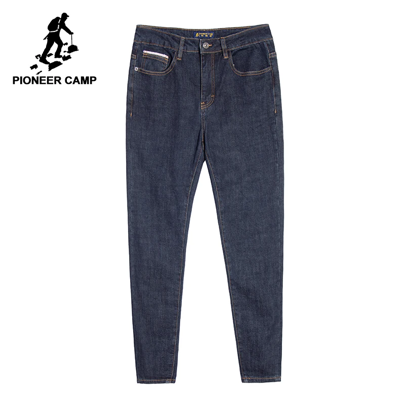 Мужские джинсы Pioneer Camp однотонные прямые темно синего цвета 2019|Мужские джинсы| |