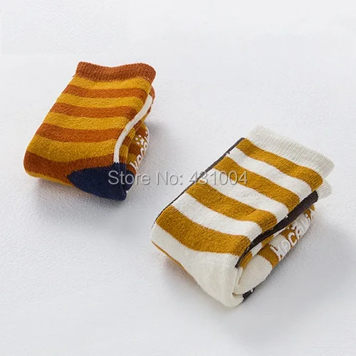 Kacakid/новые детские носки модные махровые в полоску для детей толстые зимние